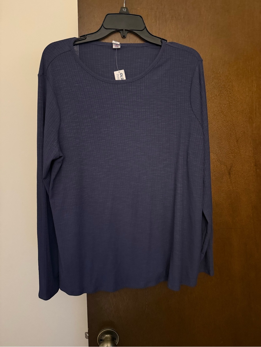 NWT Old Navy Women's Luxe Long-Sleeve Oversized Top - Navy Blue